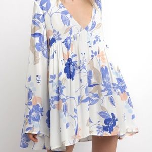 Free people long sleeve Bella floral  tunic dress